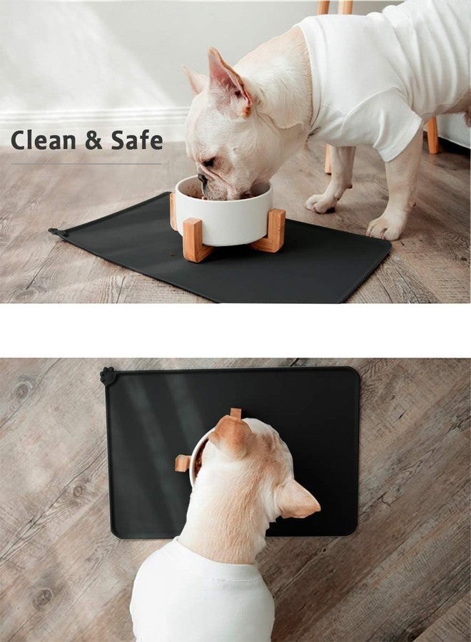KARTUNBOX Pet Food Silicone Bowl Mat, Non-Slip Waterproof Mat, Dog Cat Food Mat with Raised Edges, Dog Cat Water Bowl Placemats, Dog Cat Feeding Mats - Image 5